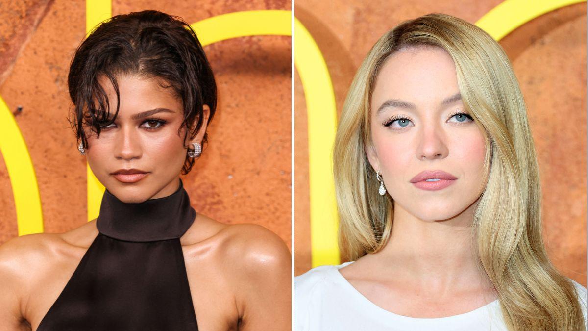 split photo of Zendaya and Sydney Sweeney