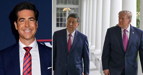 split image of Jesse Watters, Xi Jinping, and Donald Trump