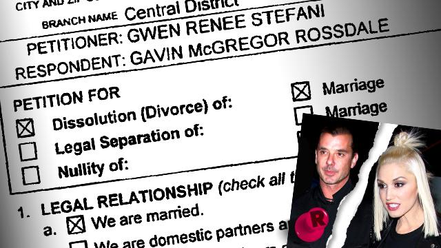 Gwen Stefani Gavin Rossdale Divorce Papers