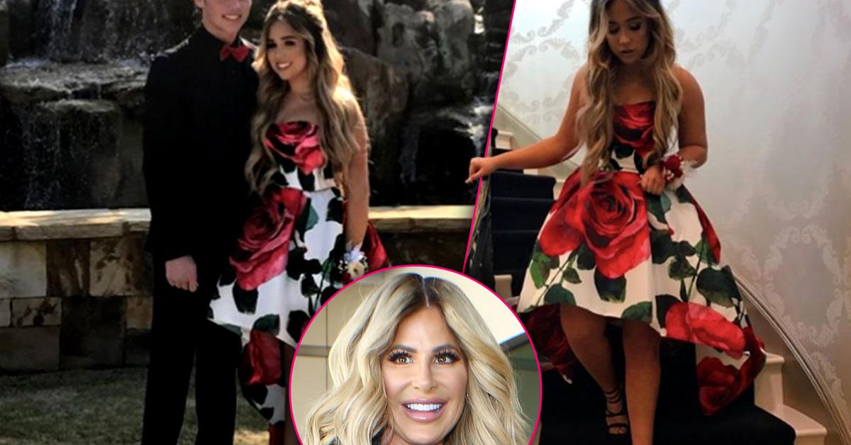 kim zolciak daughter prom dress Kim Zolciak's daughter Ariana goes to prom with her boyfriend Collin