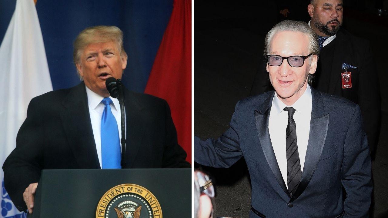 Split photo of Donald Trump and Bill Maher