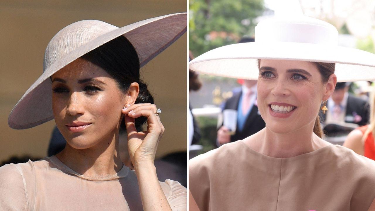 Split photo of Meghan Markle and Princess Eugenie
