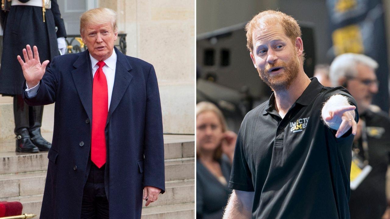 Split photos of Donald Trump and Prince Harry
