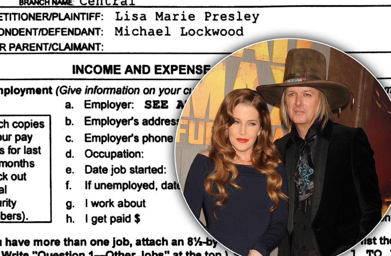 Michael Lockwood And Lisa Marie Presley Divorce Income And Income Expense Declaration 6708