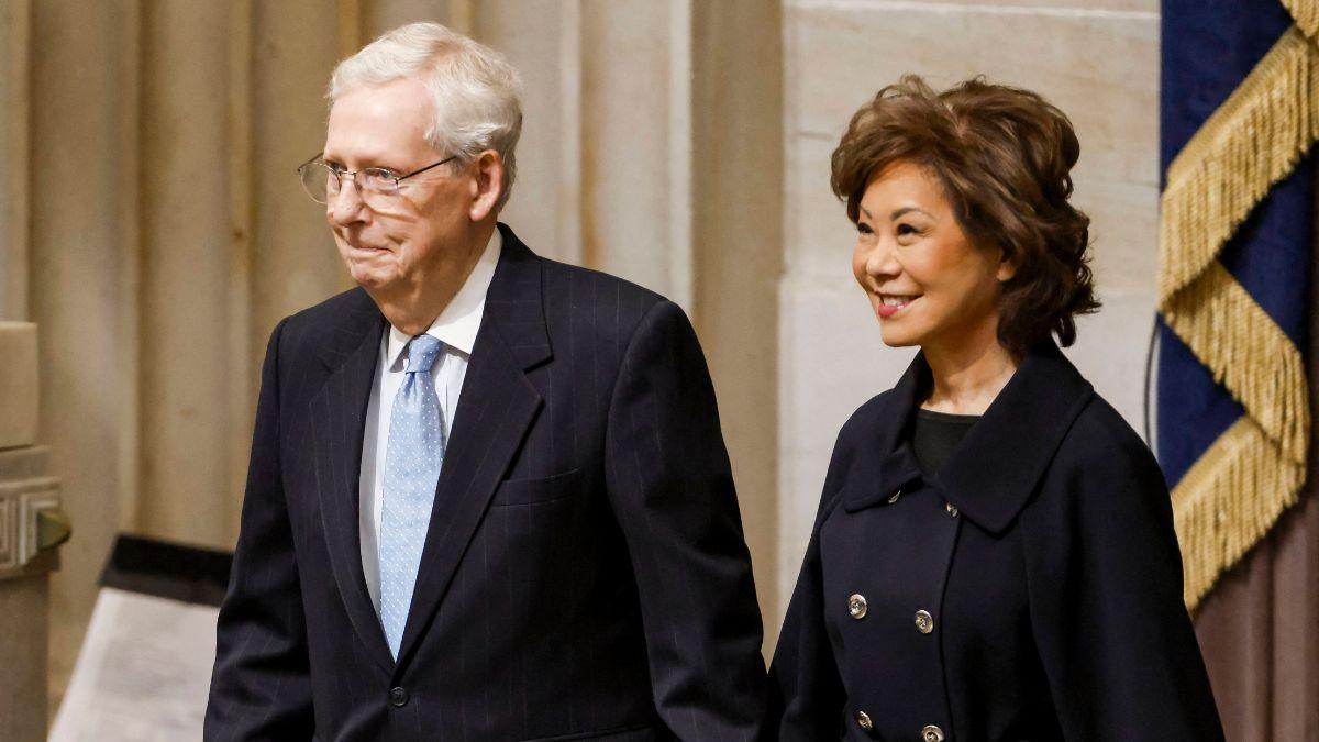 Mitch McConnell's wife, Elain Chao, flew to China on June 17.