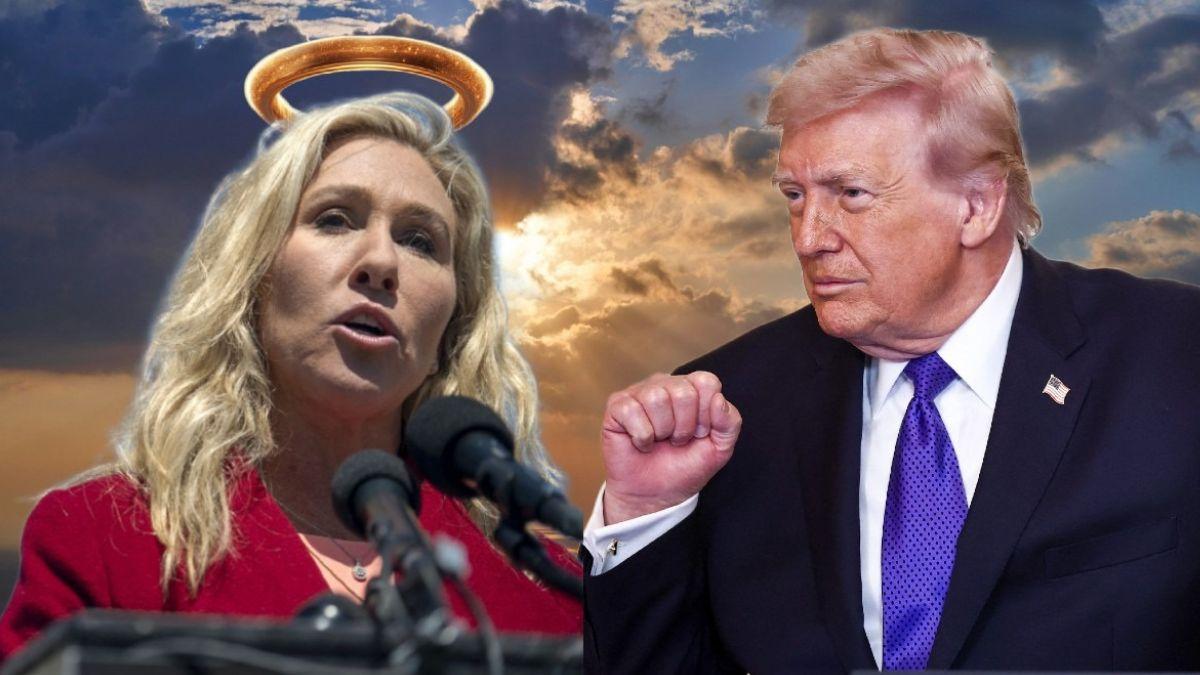 Composite photo of Marjorie Taylor Greene and Donald Trump