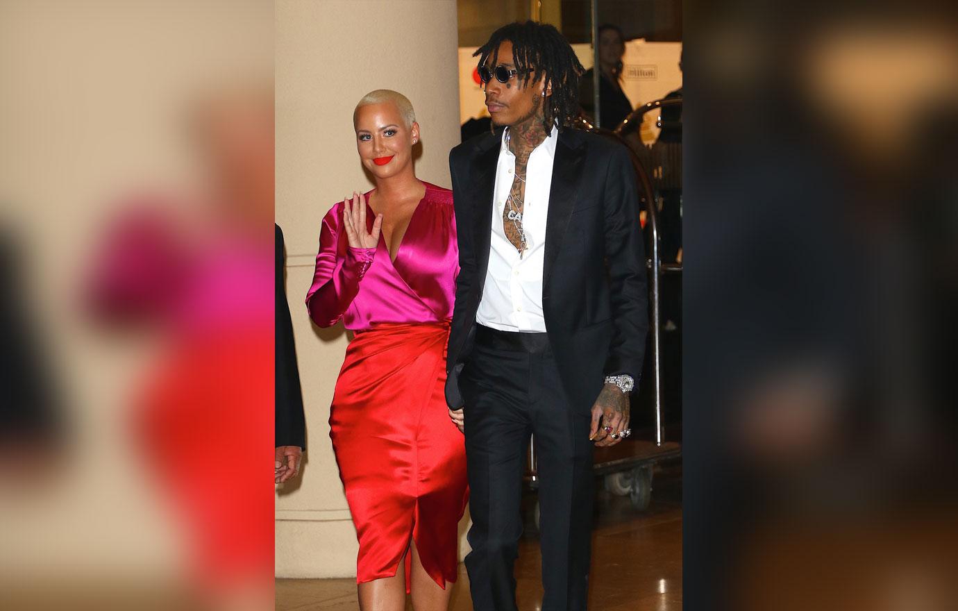 Amber Rose Wiz Khalifa Back Together Grammys Kissing Red Carpet Pics