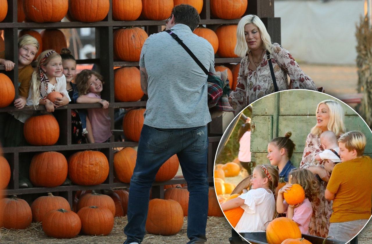 Tori Spelling Dean kids pumpkin patch