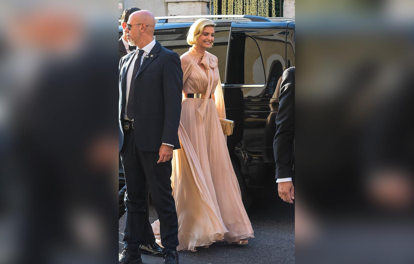 Jared Kushner arrive at the Villa Aurelia in Rome to attend the wedding of Misha Nonoo and Michael Henn.