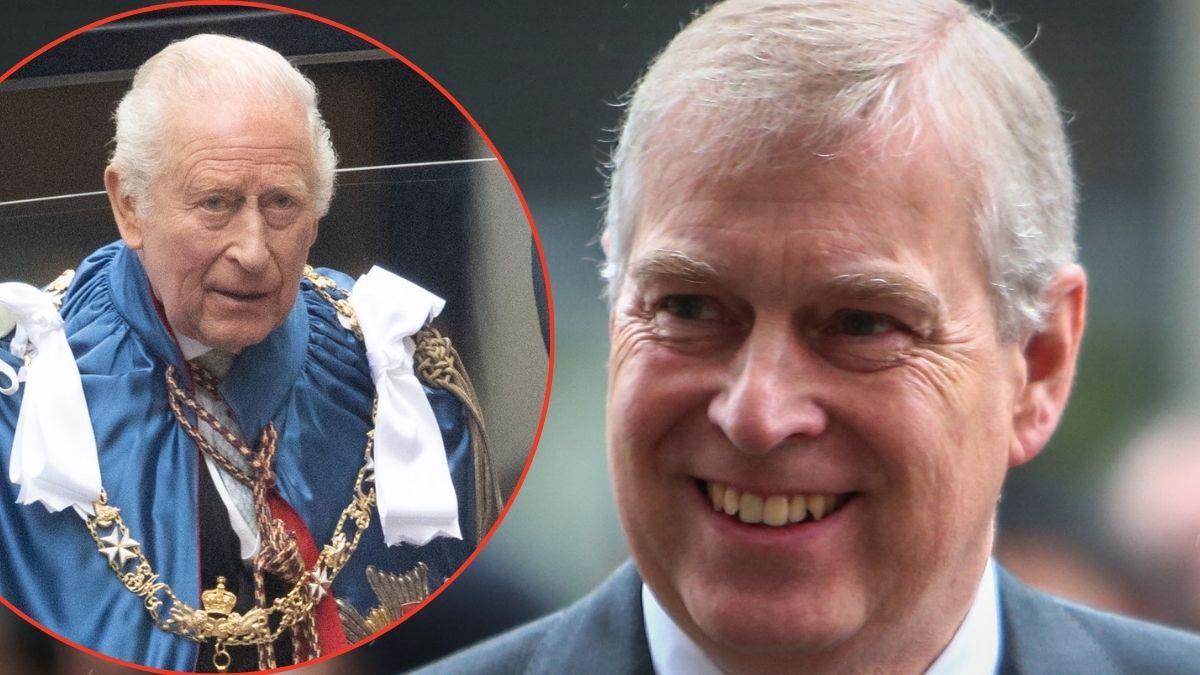Split photos of Andrew Windsor and King Charles