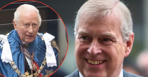 Split photos of Andrew Windsor and King Charles
