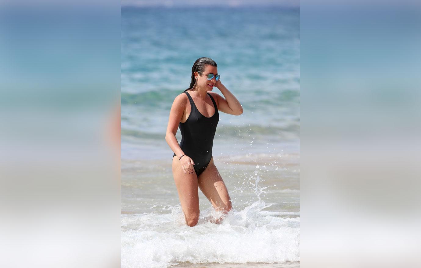 Lea Michele Swimsuit Nipples Weight Maui Hawaii