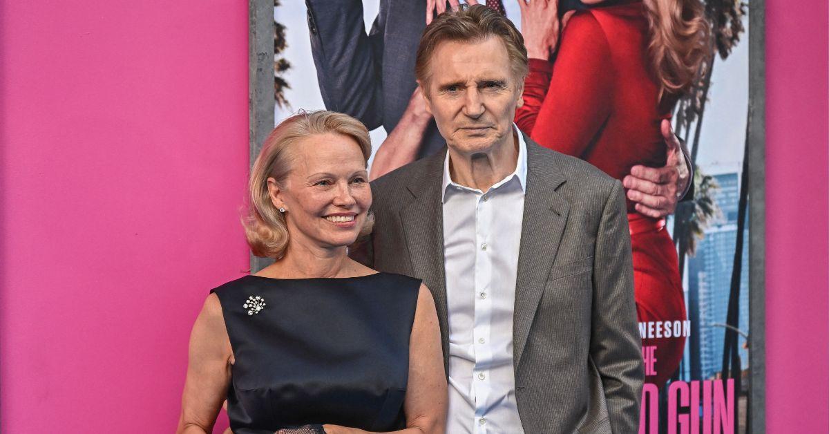photo of liam neeson and pam anderson