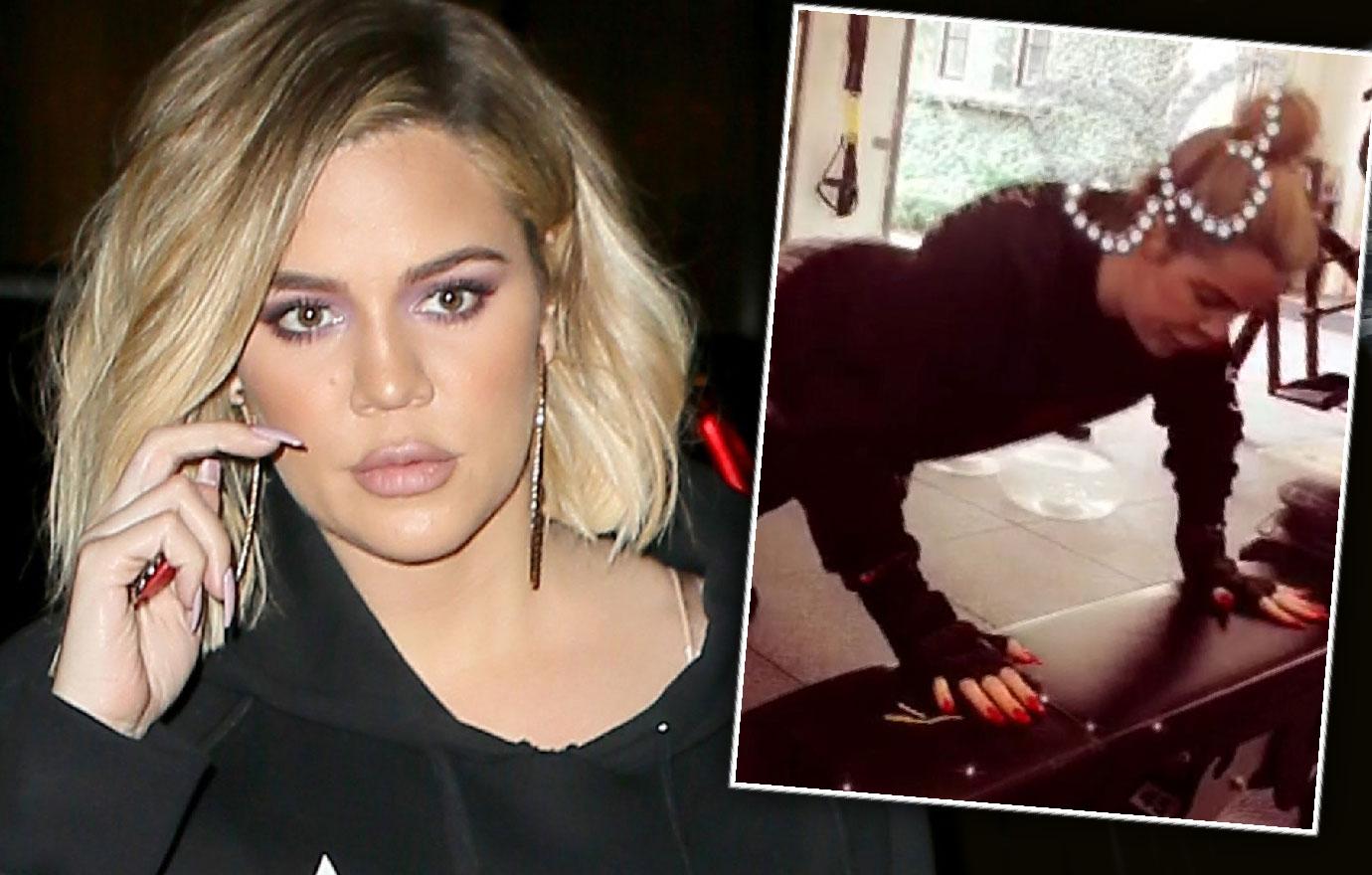 Pregnant Khloe Kardashian Works Out Hard After Fat Shaming