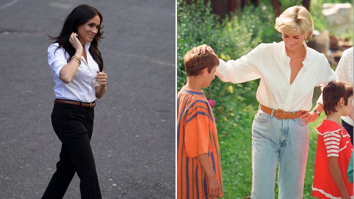 Split photos of Meghan Markle and Princess Diana