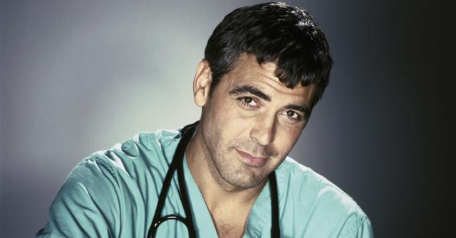 george clooney in scrubs headshot from ER