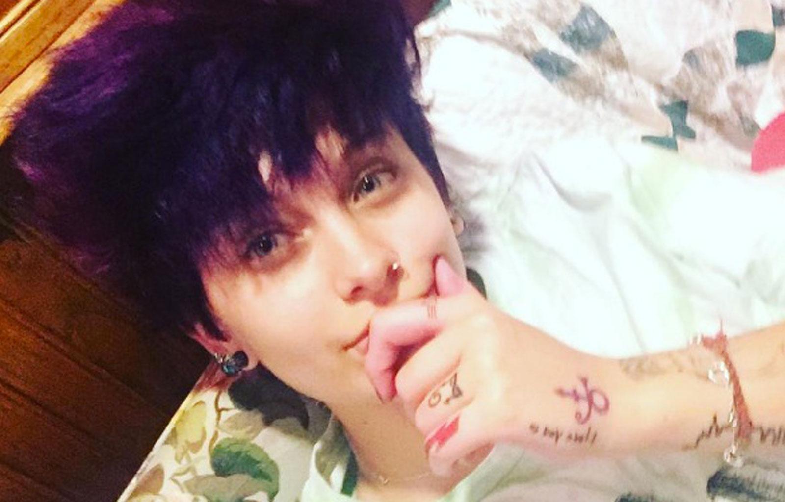 //paris jackson dyes hair puple prince tribute