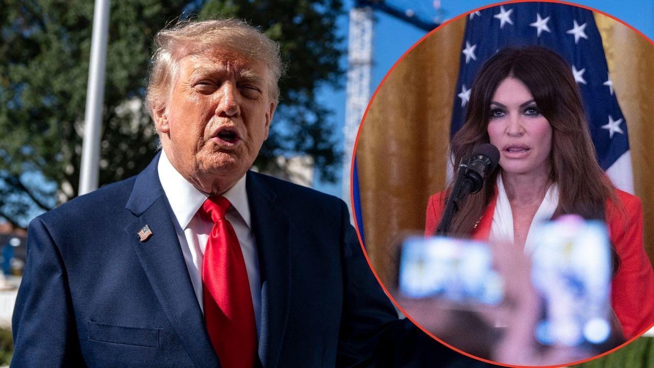 Split image of Donald Trump and Kimberly Guilfoyle