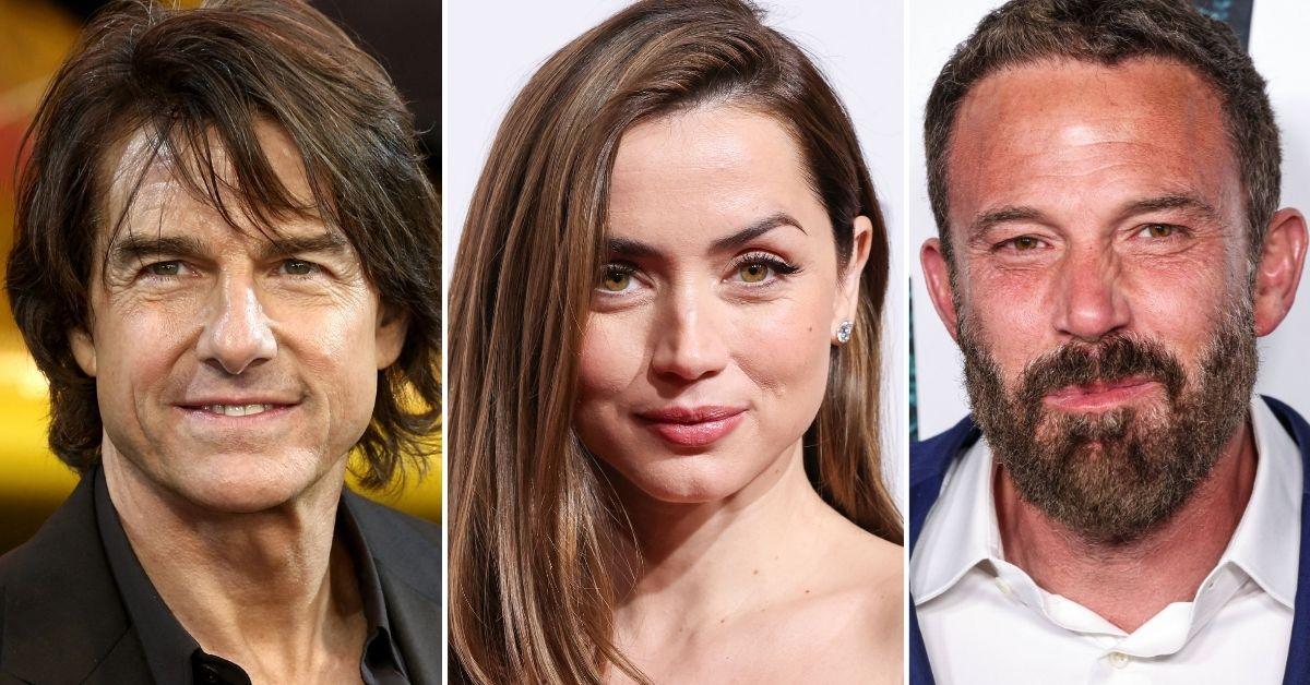 Split photo of Tom Cruise, Ana de Armas, and Ben Affleck.