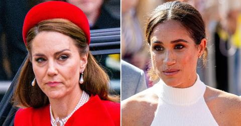 Split photo of Kate Middleton, Meghan Markle