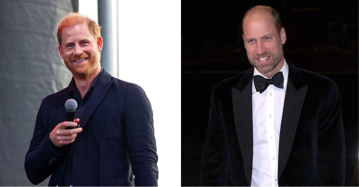 Split photos of Prince Harry and William 