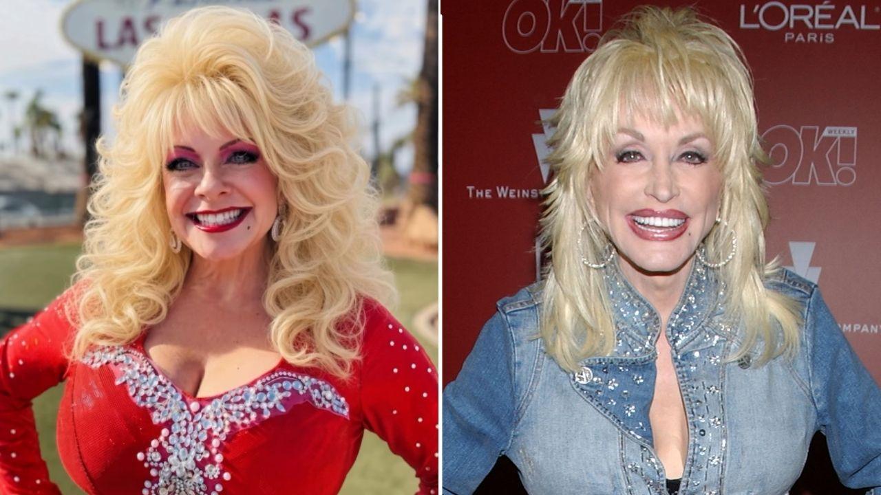 A photo of Kelly Vohnn alongside a photo of Dolly Parton