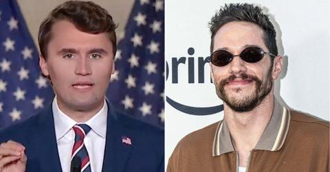 split image of Charlie Kirk and Pete Davidson