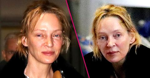 //uma thurman no makeup paris pp