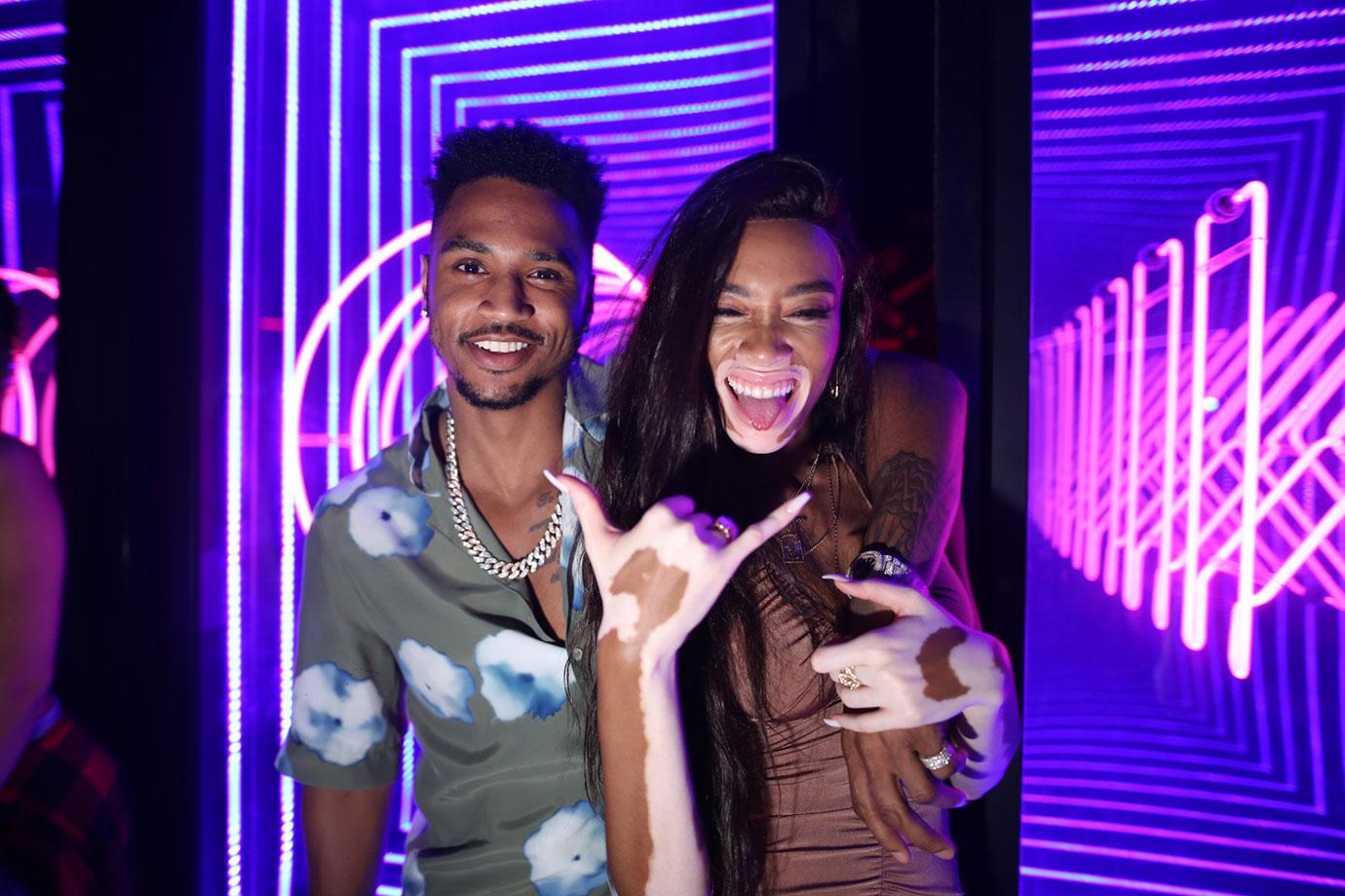//Trey Songz and Winnie Harlow at Rockwell Nightclub