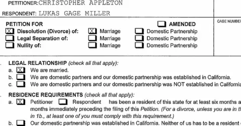 lukas gage chris appleton response divorce no spousal support