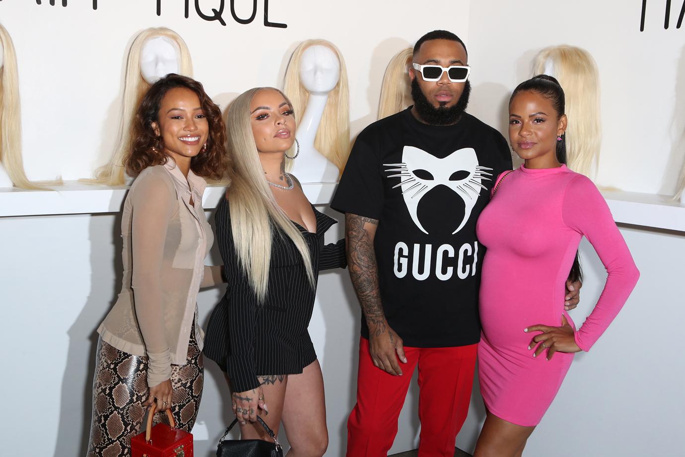 Karrueche Tran, Ry Dope, Phillip Riian, and Christina Milian attend Phil On Hair Presents The Hair-Tique at Goya Studios