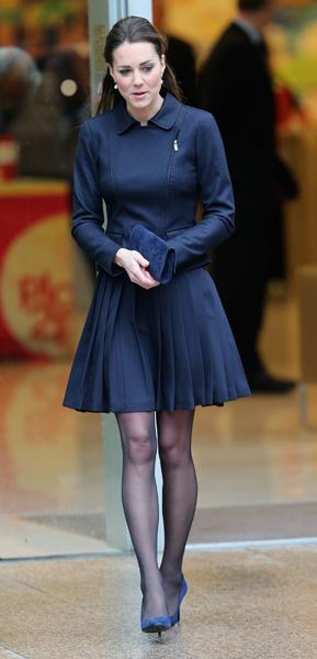 A Royal Gust! Kate Middleton's Skirt Flies Up In London