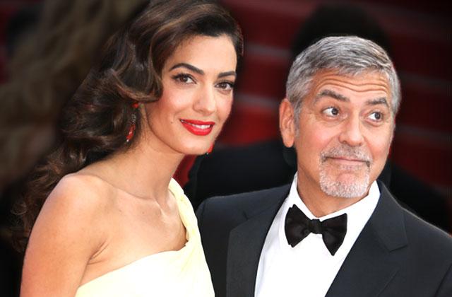 //amal clooney george clooney partying ban pp