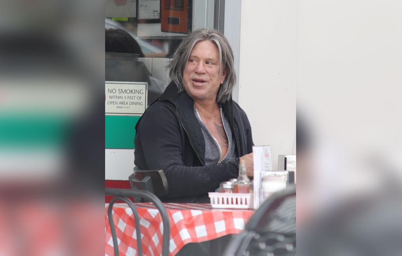 Mickey Rourke Sports Grey Long Hair In Wild New Photos