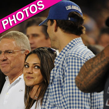 //ashton kutcher mila kunis dodgers