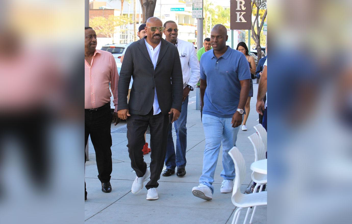 Steve Harvey Has Lunch With Kris Jenner Beau Corey Gamble