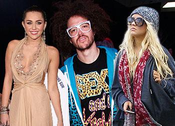 //miley cyrus red foo christina aguilera best worst weekend