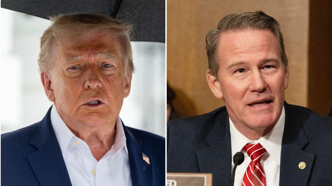 split image of Donald Trump and Jon Husted