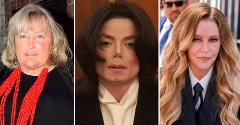 Split photo of Debbie Rowe, Michael Jackson and Lisa Marie Presley.
