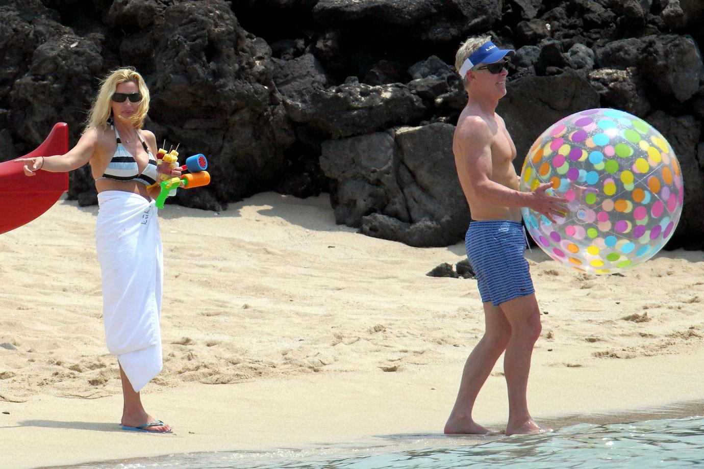 //Camille Grammer Bikini Beach Fiance