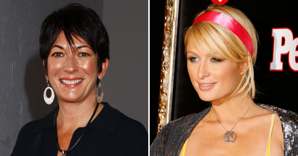 Split photo of Ghislaine Maxwell, Paris Hilton