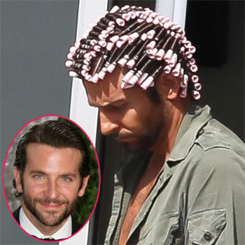 //bradley cooper hair rollers perm