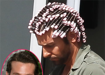 //bradley cooper hair rollers perm