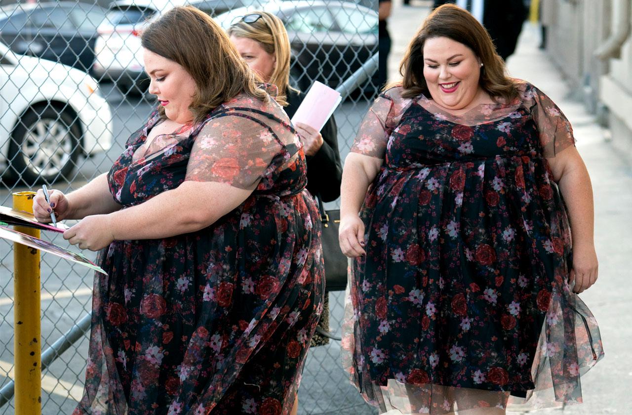 Chrissy Metz smiles dress Jimmy Kimmel