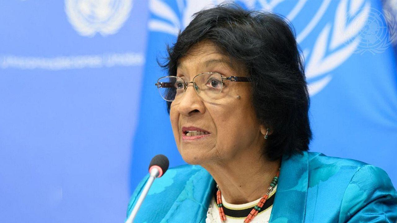 Image Of Navi Pillay Speaking On Gaza Findings