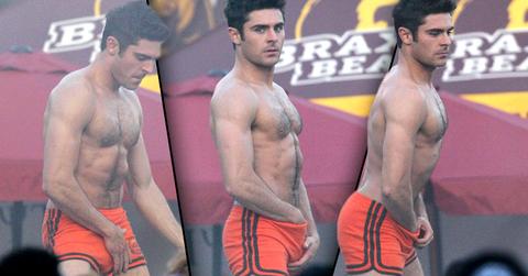Zac Efron Shirtless With Hands Down Pants