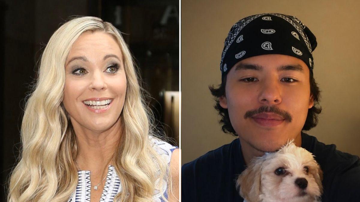 A photo of Kate Gosselin alongside a photo of Collin Gosselin