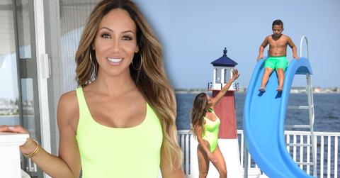 Melissa Gorga Enjoys Pool Day With Son In Neon Swimsuit