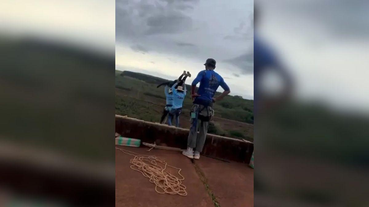A screengrab from Maria Eduarda Rodrigues de Freitas' fatal incident