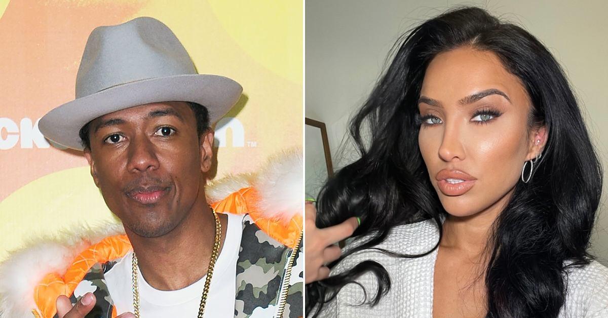 Nick Cannon cuddles pregnant baby mama Alyssa Scott as she shows